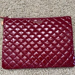 MZ Wallace Metro Pouch in Cranberry Lacquer